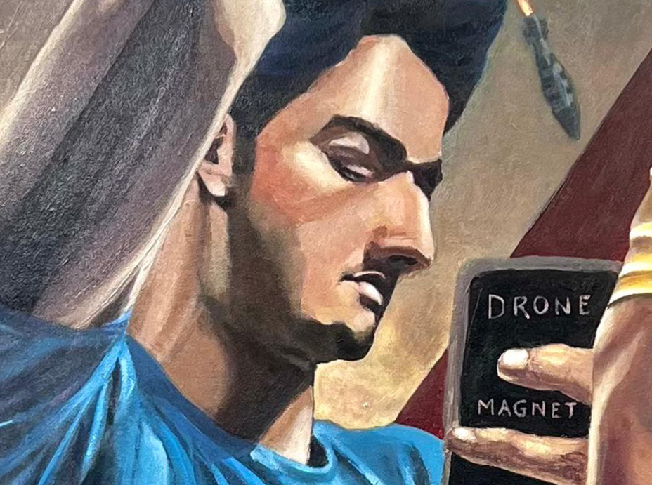 Drone Magnet | Series : Lie Machine, men and the moon do not care, 2026